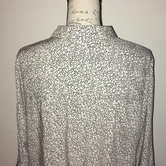 JANE and DELANCEY HEART PRINT RAYON BLOUSE - Picture 4 of 8